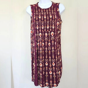 Knox Rose Women’s‎ Smocked Dress Size S Oxblood Crochet Lace Sleeveless Gauzy